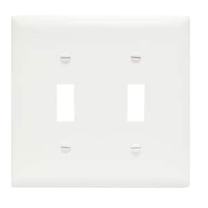 White Pass and Seymour 2-Gang 2-Toggle Unbreakable Wall Plate