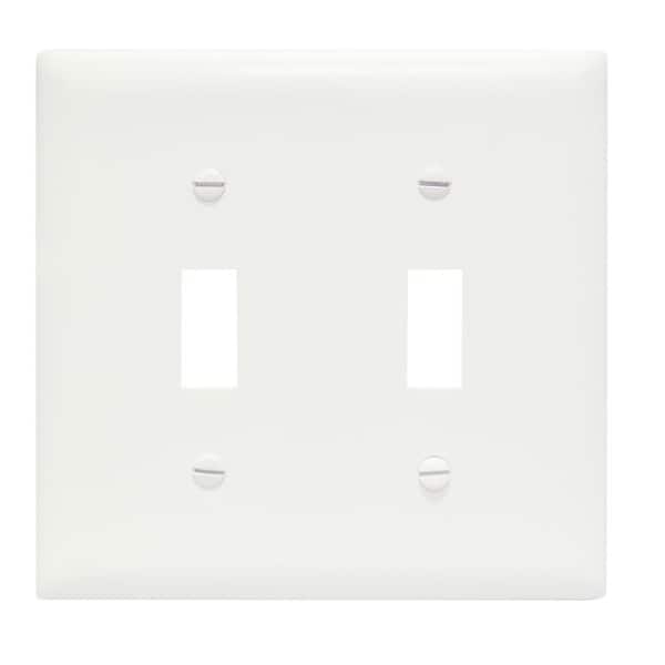 Legrand White Pass and Seymour 2-Gang 2-Toggle Unbreakable Wall Plate