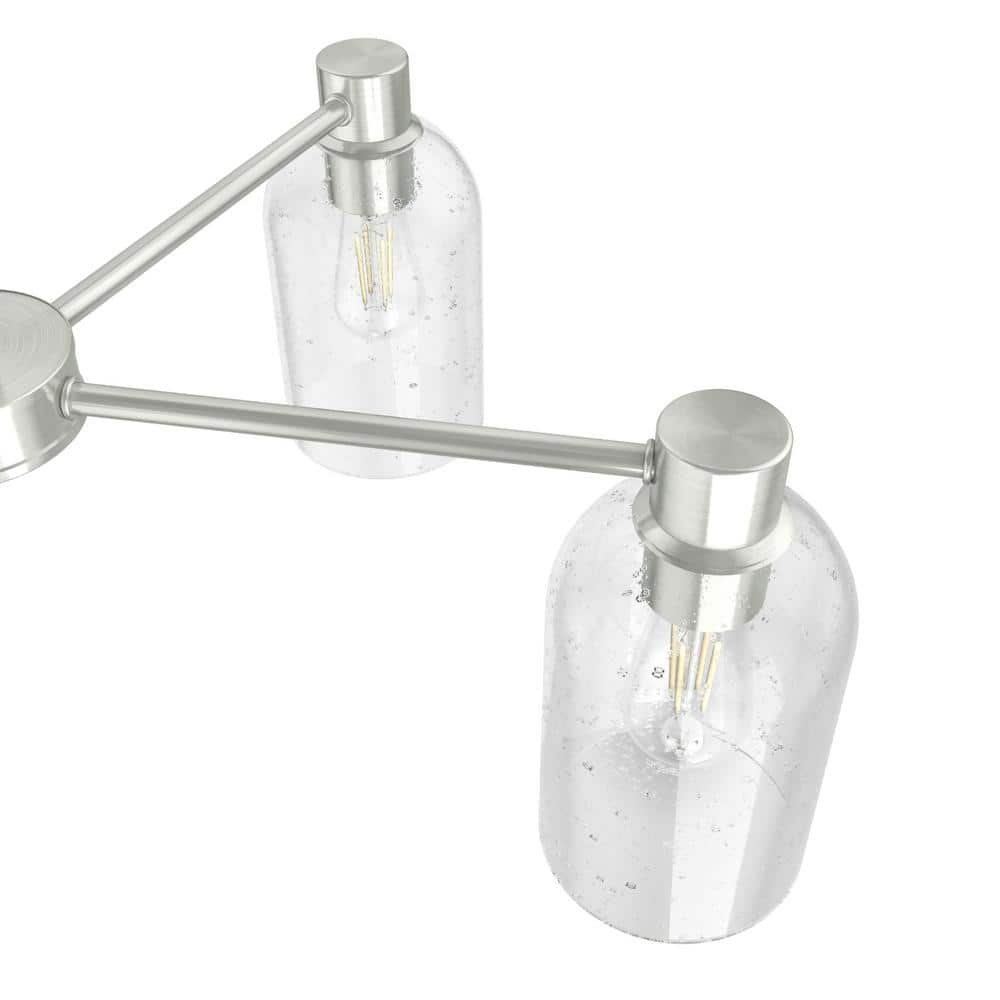 Lochemeade 5-Light Brushed Nickel Seeded Glass Chandelier