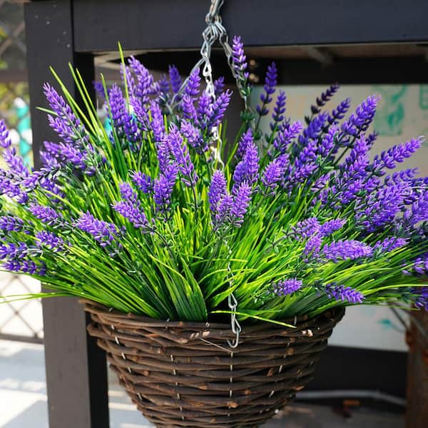 Afoxsos 2 in. Purple Indoor/Outdoor UV Resistant Artificial