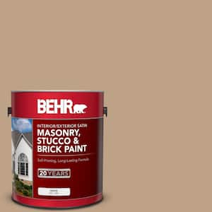 1 gal. #PPU4-05 Basketry Satin Interior/Exterior Masonry, Stucco and Brick Paint