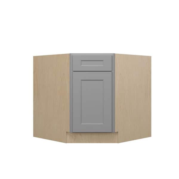Kunal Kitchens Cumberland Recessed 36 in. W x 34.5 in. H x 24 in. D in Painted Stratus Plywood Un-Assembled Sink Base Corner Diagonal