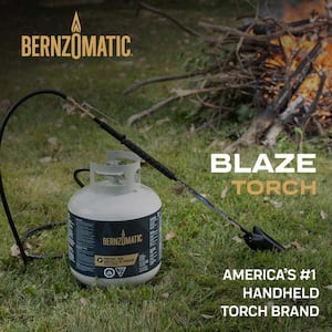 Outdoor Propane Gas Weed Torch with Adjustable Wide Brush Flame and Spark Lighter