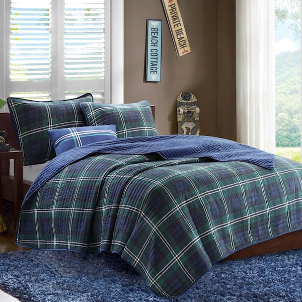 Intelligent Design Cameron 4-Piece Blue Full/Queen Coverlet Set