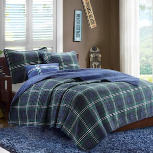 Mi Zone Cameron 3-Piece Blue Twin Comforter Set MZ10-098 - The Home Depot