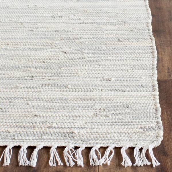 Silver 2'3 x 11'7 Safavieh Montauk Collection MTK753A Handmade Fringe Cotton Runner Silver 2'3 x 11'7 Safavieh Montauk Collection MTK753A Handmade Fringe Cotton Runner