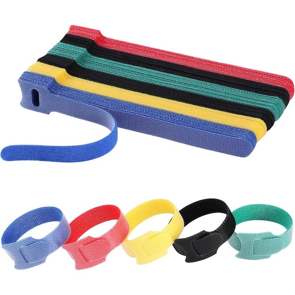 6 Inch Reusable Multi-Purpose Cable Ties Cord Organizer Adjustable Cable Management 5 Colors 120PCS