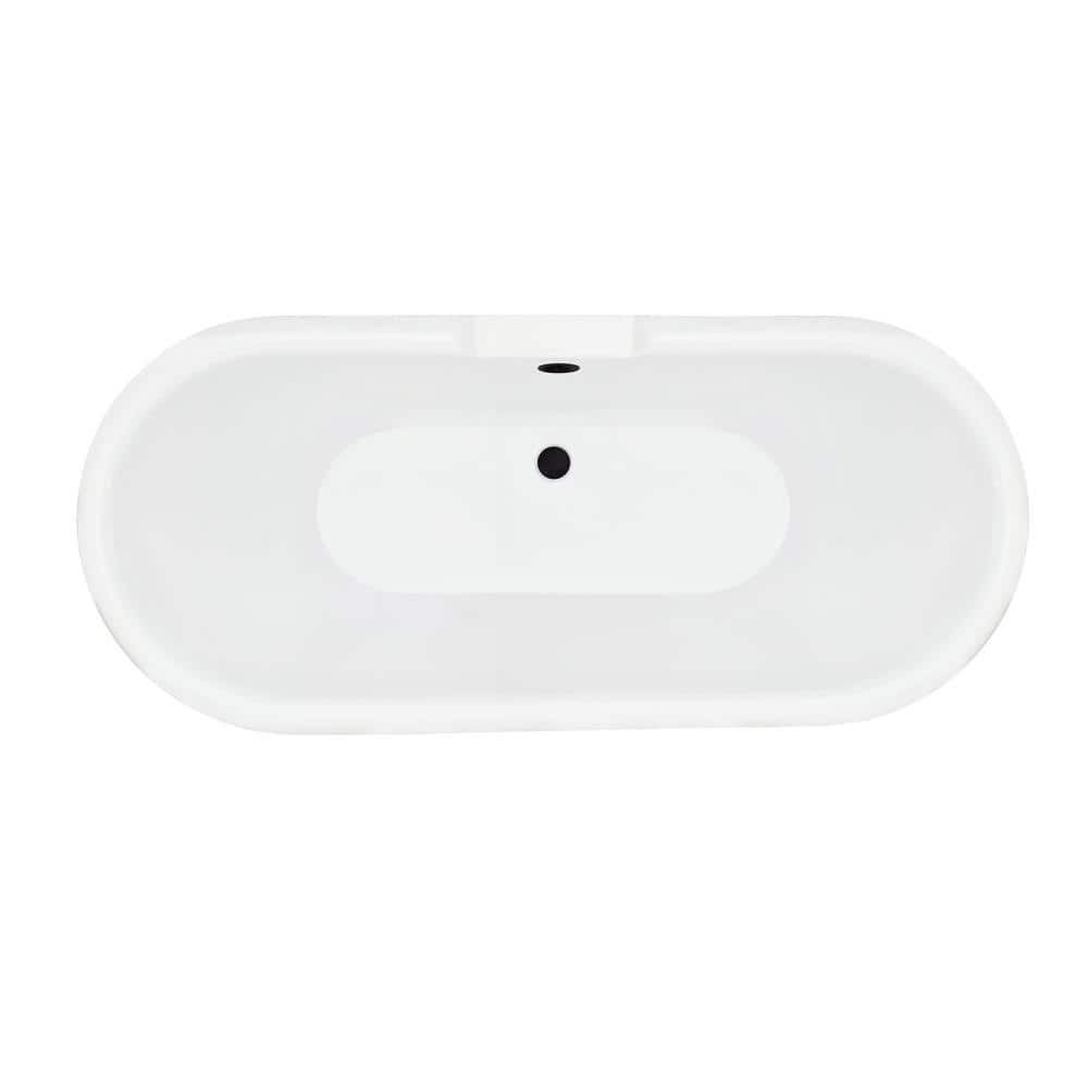 Elegant White Acrylic Clawfoot Freestanding Bathtub