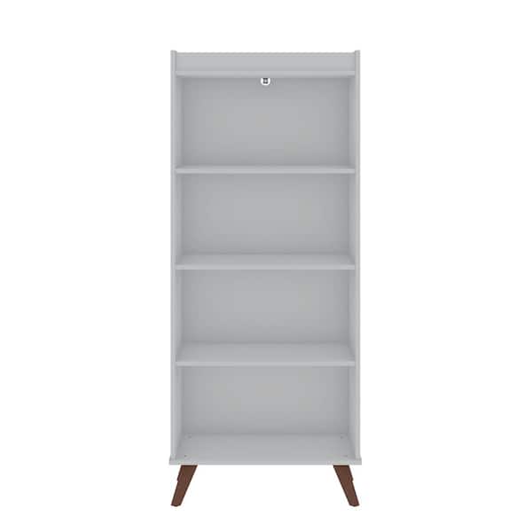Manhattan Comfort Hampton 60.12 in. White 4-Shelf Bookcase