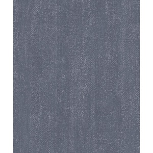 Ambiance Navy Textured Plain Vinyl Non-Pasted Matte Wallpaper (Covers 57.75 sq.ft.)