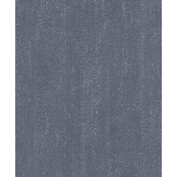 Unbranded Ambiance Navy Textured Plain Vinyl Non-Pasted Matte Wallpaper (Covers 57.75 sq.ft.)
