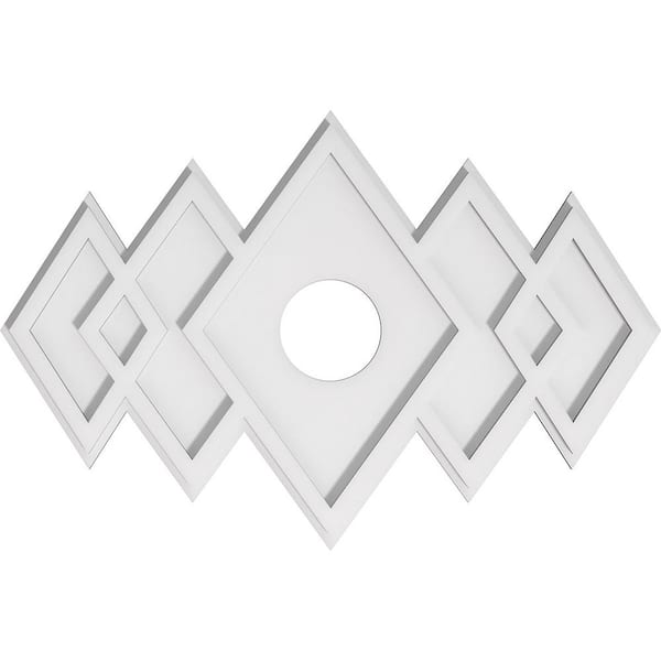 Ekena Millwork 26 in. W x 17-3/8 in. H x 4 in. ID x 1 in. P Zoe Architectural Grade PVC Contemporary Ceiling Medallion