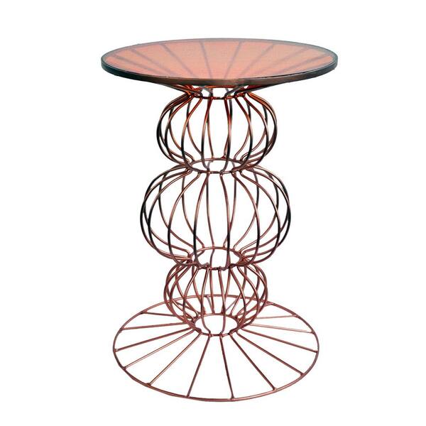 A & B Home Oriane Copper Spherical Base Side Table