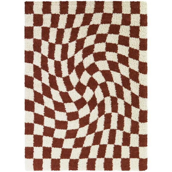 Luther Rust 5 ft. x 7 ft. Checkered Area Rug
