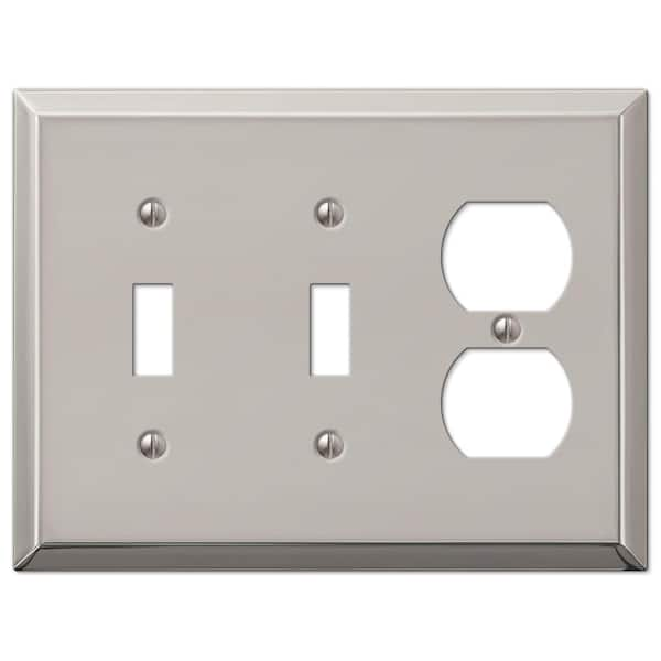 AMERELLE Metallic 3 Gang 2-Toggle and 1-Duplex Steel Wall Plate - Polished Nickel