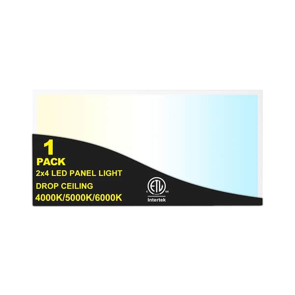 2 ft. x 4 ft. White Integrated LED Flat Panel Light 3CCT 5500LM 50W Drop Ceiling Recessed Light 1-Pack