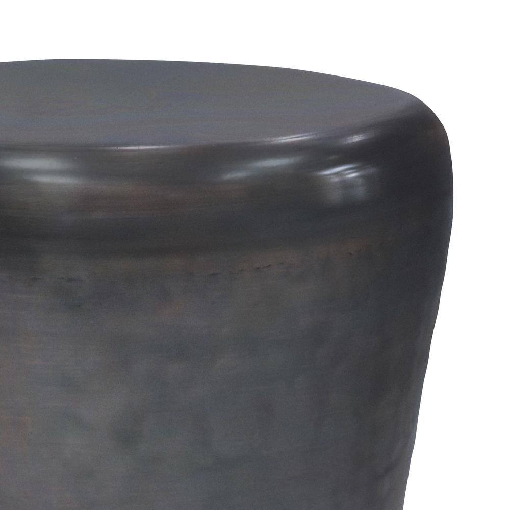 Garvy Antique Copper Round Metal Drum Side Table
