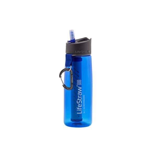 Membrane Solutions 22oz Bottle with Filter, BPA Free Portable Filtered Water Bottle for Travel, Blue