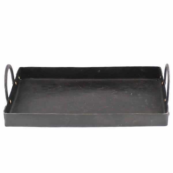 HomeRoots Amelia 6 in. W x 3 in. H x 10 in. D Rectangle Black Iron Dinnerware and Serving Storage