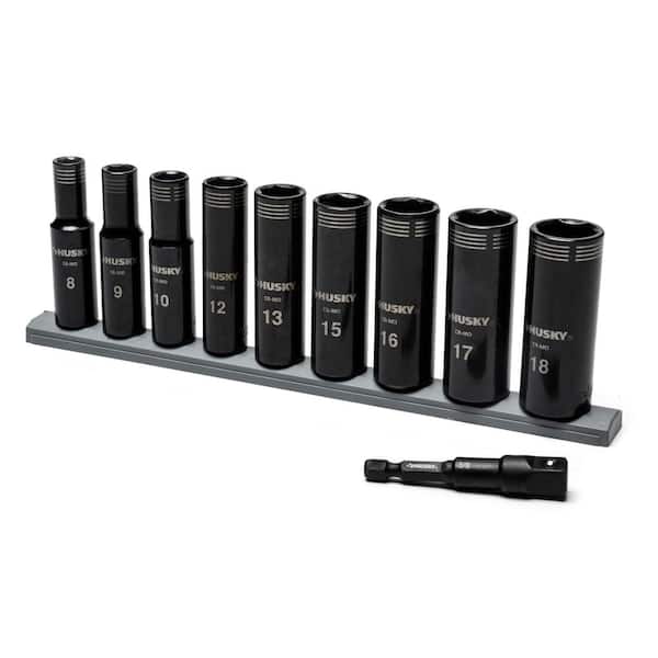 3/8 in. Drive Thin Wall Deep Impact Socket Set MM (10-Piece) 3/8 in. Drive Thin Wall Deep Impact Socket Set MM (10-Piece)