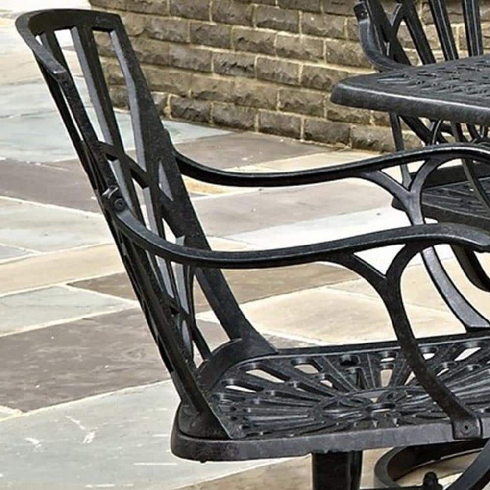 Charleston Swivel Rocking Chair in Charcoal Cast Aluminum