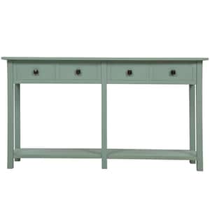 59 Inch Long Console Table Sofa Table for Entryway with Drawers and Shelf Living Room Sideboard, Blue