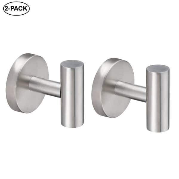 Knob Hooks Robe/Towel Hook 2.25 in Brushed Nickel 2-Pack
