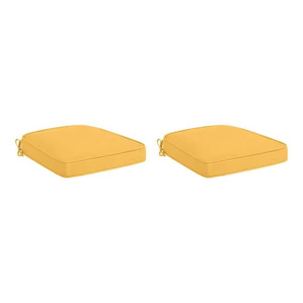Hampton Bay 20 in. W x 20 in. D Cushionguard Universal Outdoor Seat Pad in Sunrise (Set of 2)
