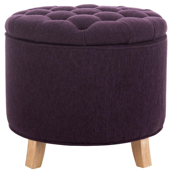 SAFAVIEH Amelia Plum Storage Ottoman