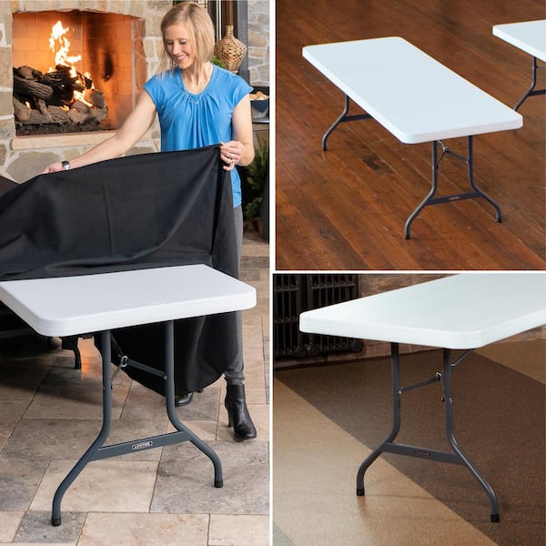 Lifetime 8 ft. White Granite Plastic Folding Table (Commercial