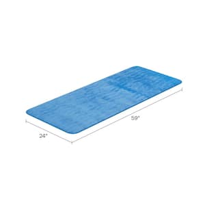 Blue 24 in. x 60 in. Memory Foam Extra Long Bath Mat
