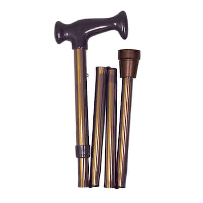Adjustable Folding Foot Cane with Ergonomic Handle in Bronze