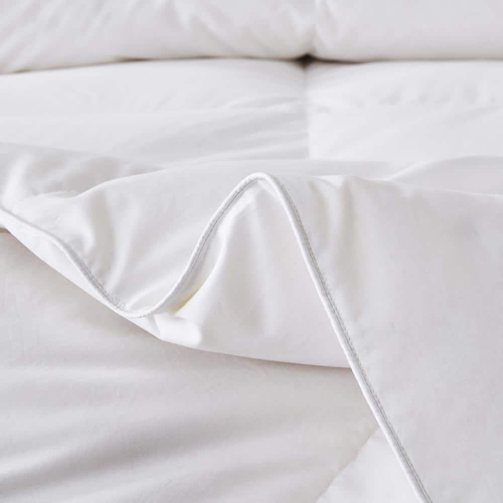 King Size White Cotton Blend Down Bedspread