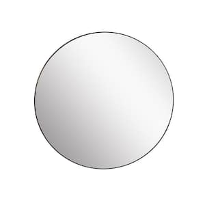 Mooni 39.96 in. W x 39.96 H Round Framed Black Mirror