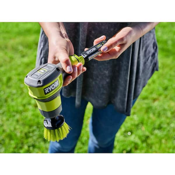 RYOBI USB Lithium Compact Scrubber Kit with 2.0 Ah Battery, USB Charging  Cord, and 2 in. Medium Bristle Brush FVG51K - The Home Depot