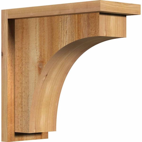 Ekena Millwork 6 in. x 14 in. x 14 in. Western Red Cedar Huntington Rough Sawn Corbel with Backplate