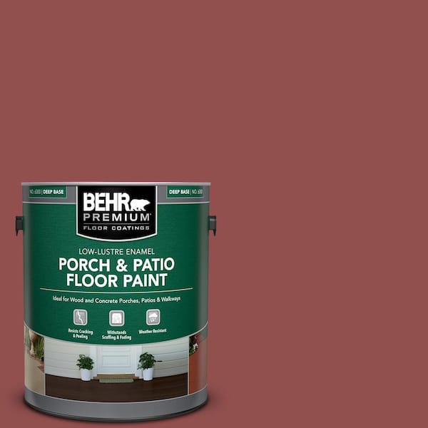 BEHR PREMIUM 1 gal. #PPU1-08 Pompeian Red Low-Lustre Enamel Interior/Exterior Porch and Patio Floor Paint