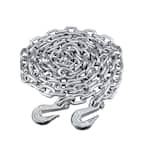 3/8 in. x 16 ft. Grade 43 High-Test Tow Chain with 3/8 in. Clevis Grab Hooks Zinc Plated Storage Pail