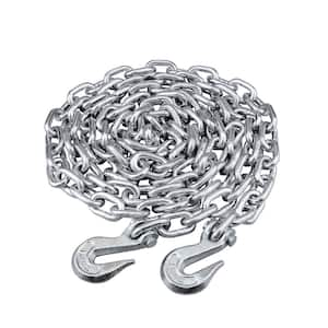 3/8 in. x 16 ft. Grade 43 High-Test Tow Chain with 3/8 in. Clevis Grab Hooks Zinc Plated Storage Pail