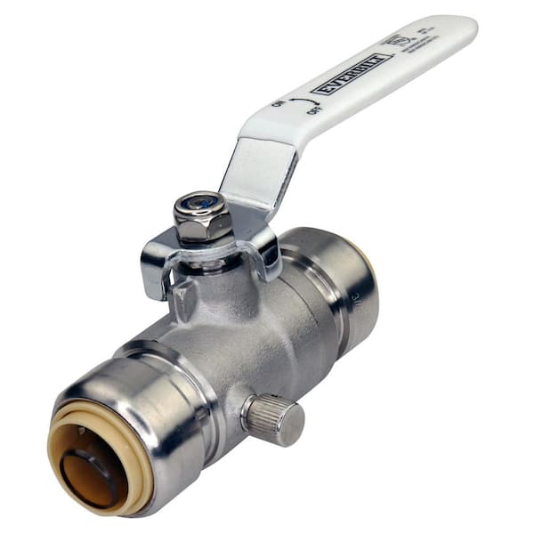 3/4 in. Push-To-Connect x 3/4 in. Push-To-Connect Stainless Steel Ball Valve with Drain