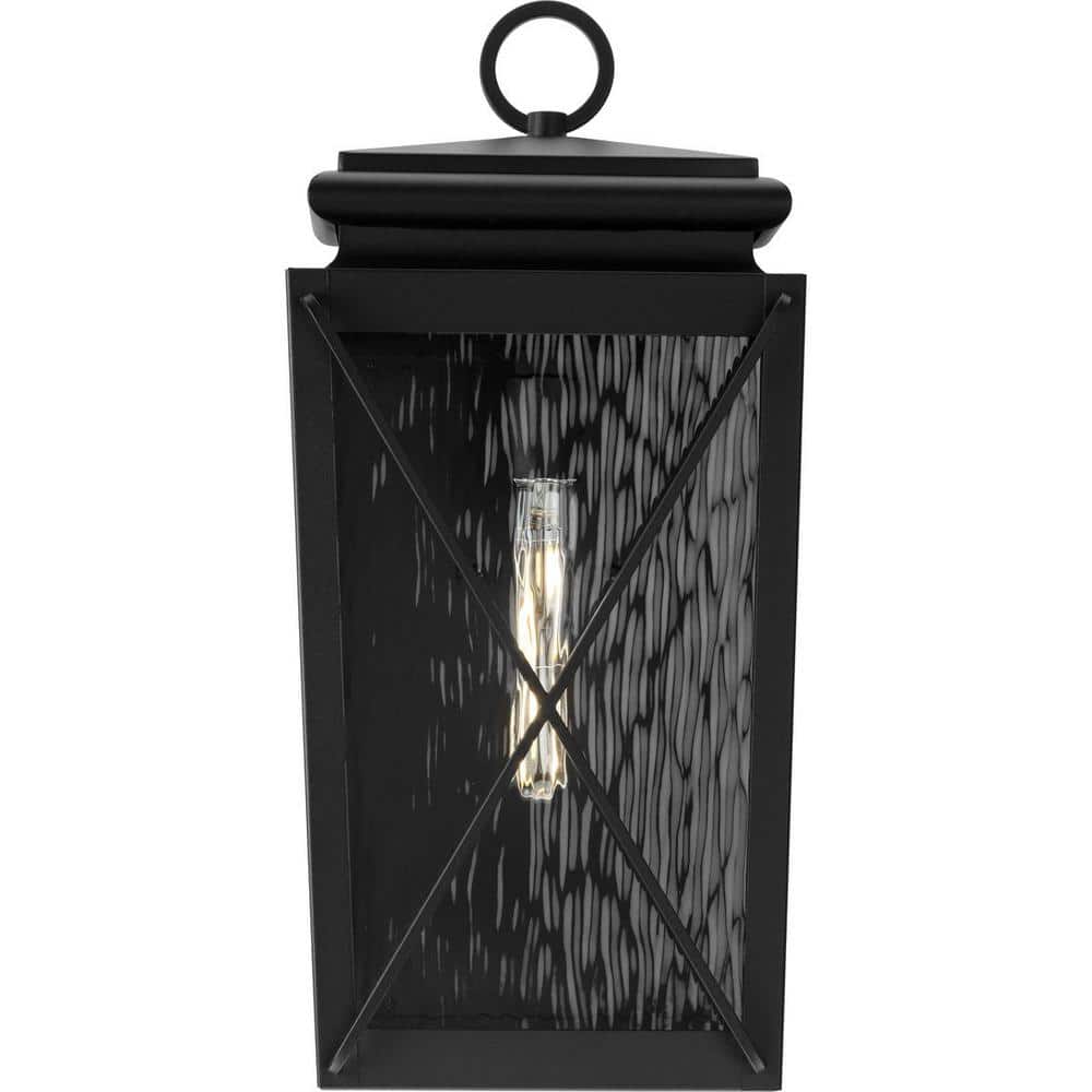 Wakeford Textured Black Steel Outdoor Wall Lantern
