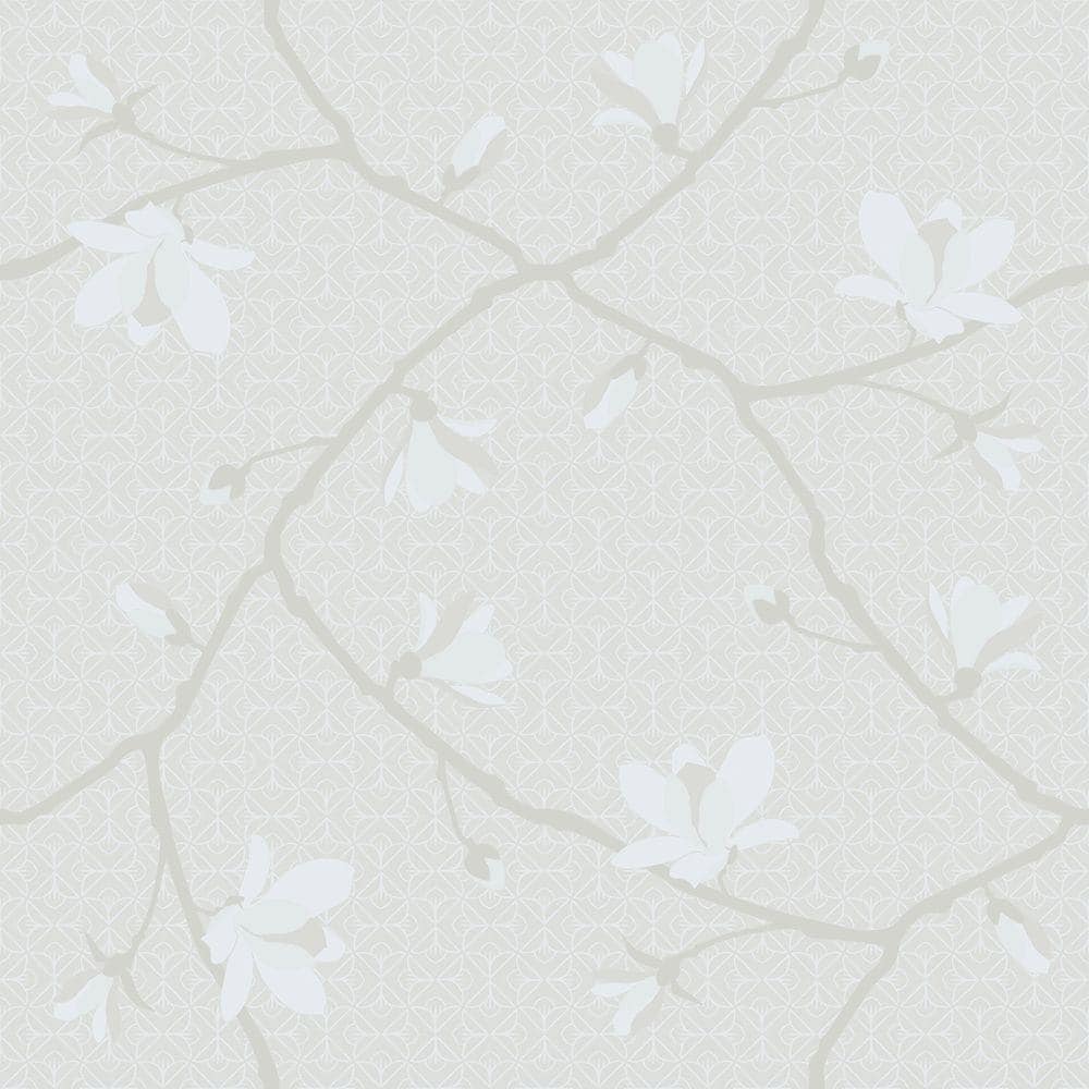 Brewster Grey Magnolia Branch Paper Strippable Roll (Covers 57.5 sq. ft ...