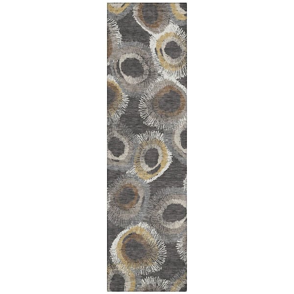 Addison Rugs Chantille Machine Washable Indoor/Outdoor Abstract ACN2278 Charcoal 2 ft. 3 in. x 7 ft. 6 in. Runner Rug