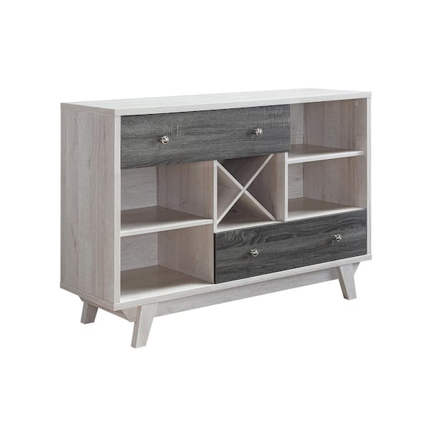 Unbranded White Oak/Grey Storage Cabinet