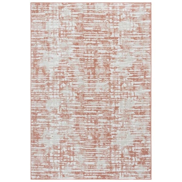 SAFAVIEH Bayside Ivory/Orange Beige  8 ft. x 10 ft. Machine Washable Parallel Striped Area Rug