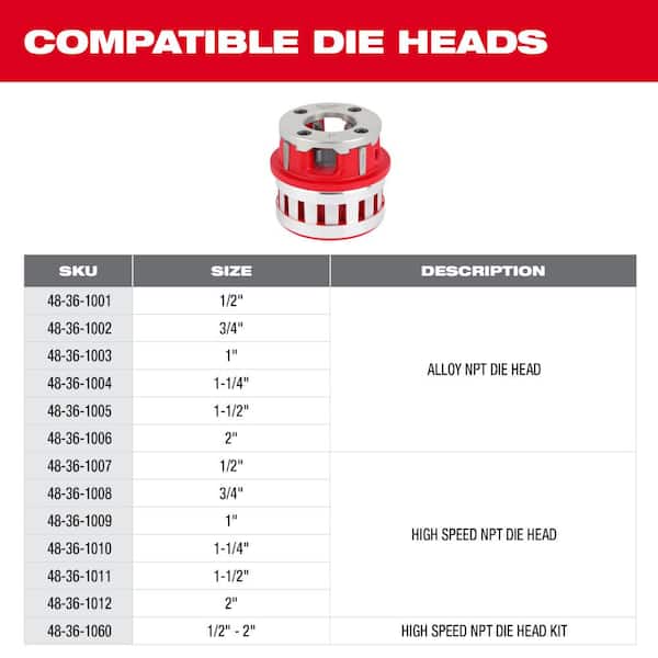 Milwaukee M18 Fuel One-Key Cordless Brushless Pipe Threader Milwaukee M18 Fuel One-Key Cordless Brushless Pipe Threader