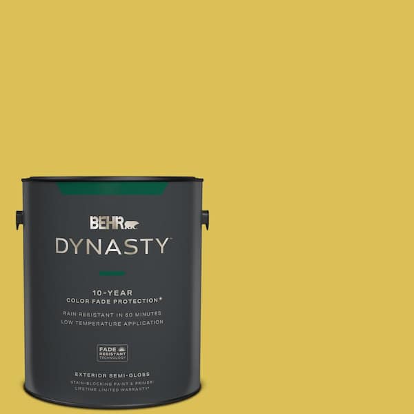 BEHR DYNASTY 1 gal. #P320-6A Flustered Mustard Semi-Gloss Exterior Stain-Blocking Paint & Primer