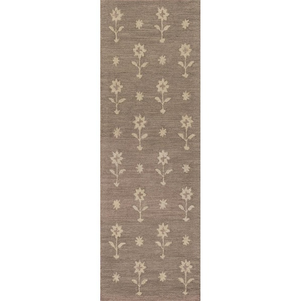 Ella Wool Area Taupe 3 ft. x 6 ft. Indoor Runner Rug