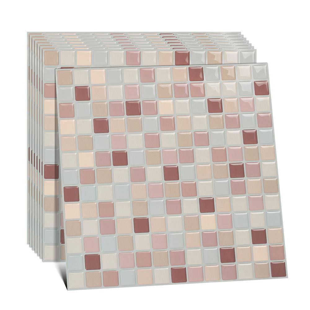 thumbnail image 2 of 16x Mosaic Tile Stickers – 150mm X 200mm / 6x8 Inch, Moroccan Azulejo Pattern, Brown Multicolour, Waterproof 2 of 3
