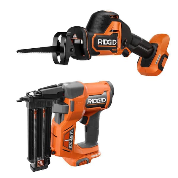 18V Brushless 18-Gauge 2-1/8 in. Brad Nailer with 18V SubCompact Brushless One-Handed Reciprocating Saw (Tool Only)